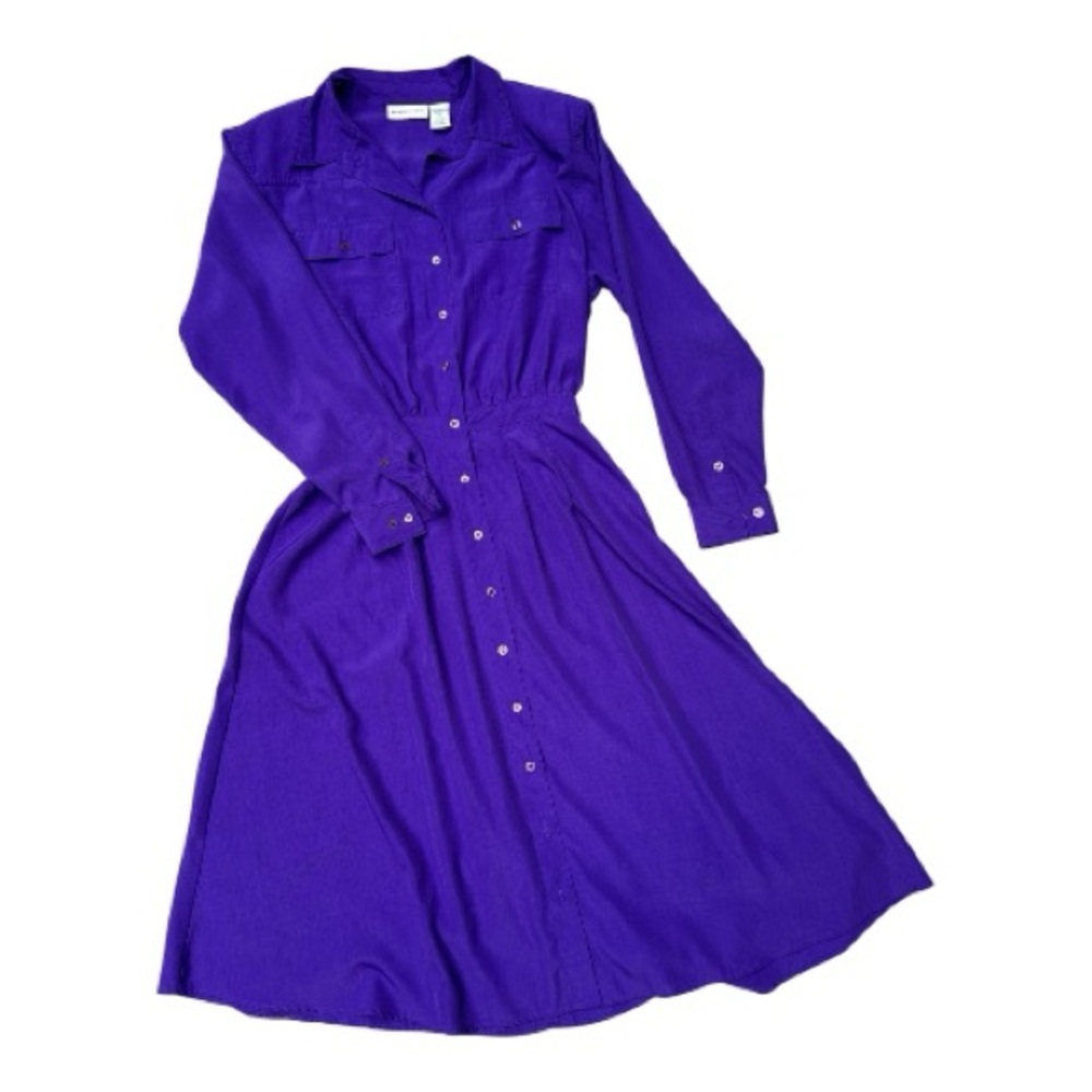Vibrant Long Sleeve Purple Dress